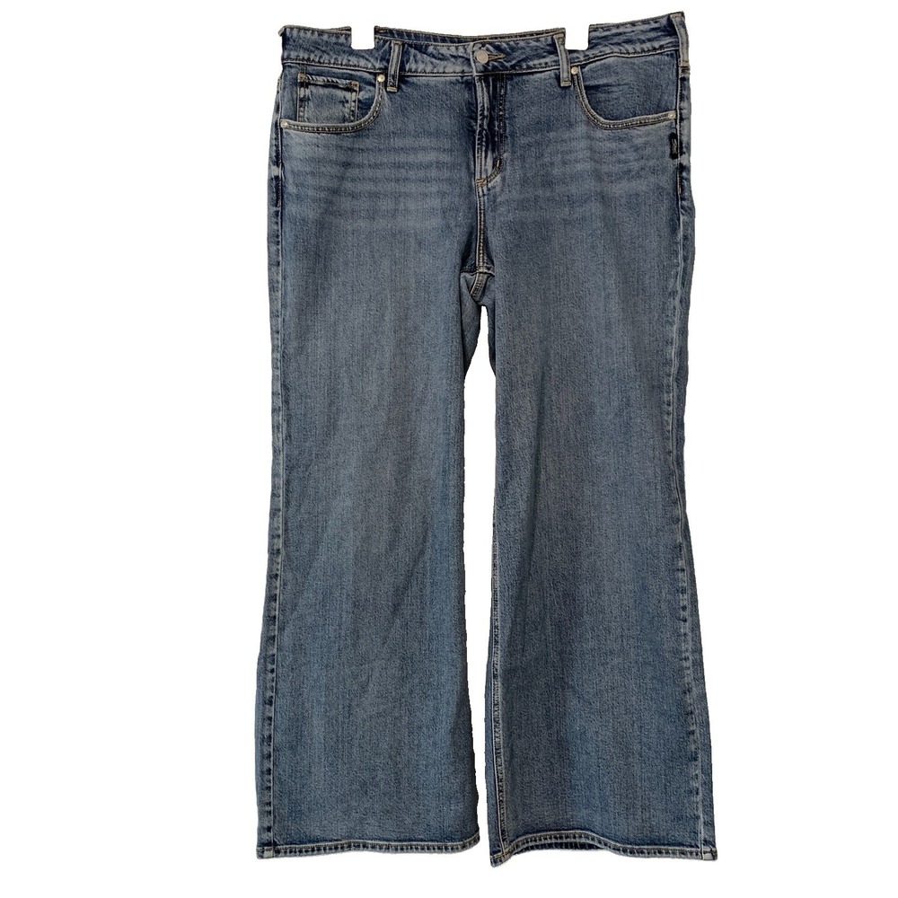 Silver Jeans Co Womens 36 X 31 Jenas Suki Wide Leg Denim Blue Medium Wash NEW